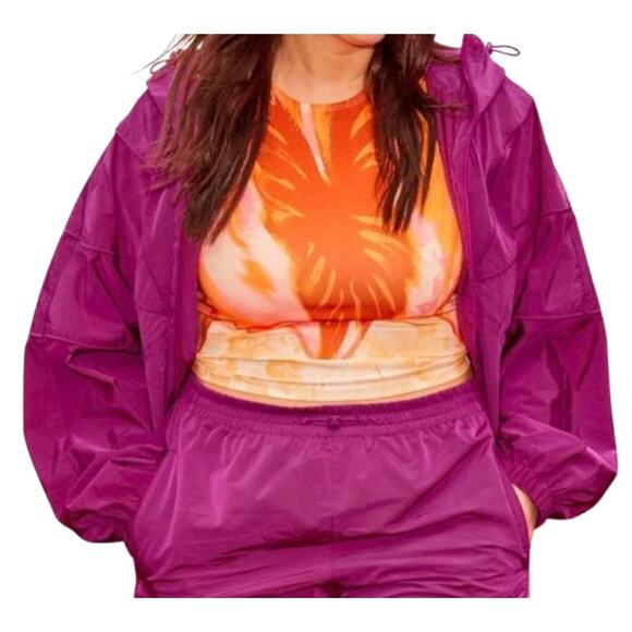 Halfdays Douglas Packable Windbreaker Jacket Magenta Plus Size Sz 2X - Picture 1 of 16